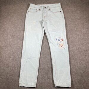 Levis 501 Denim Jeans Womens Size 29x29 Tapered Distressed